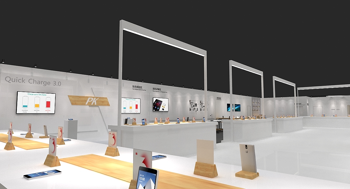 一加3手机发布会产品展示区 创新科技与用户互动的完美融合